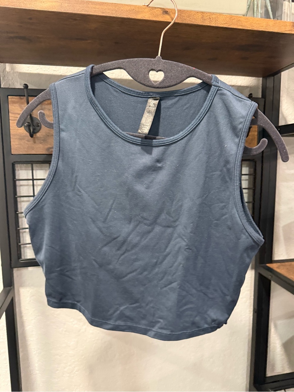 Women's Navy Sleeveless Crop Tank Top